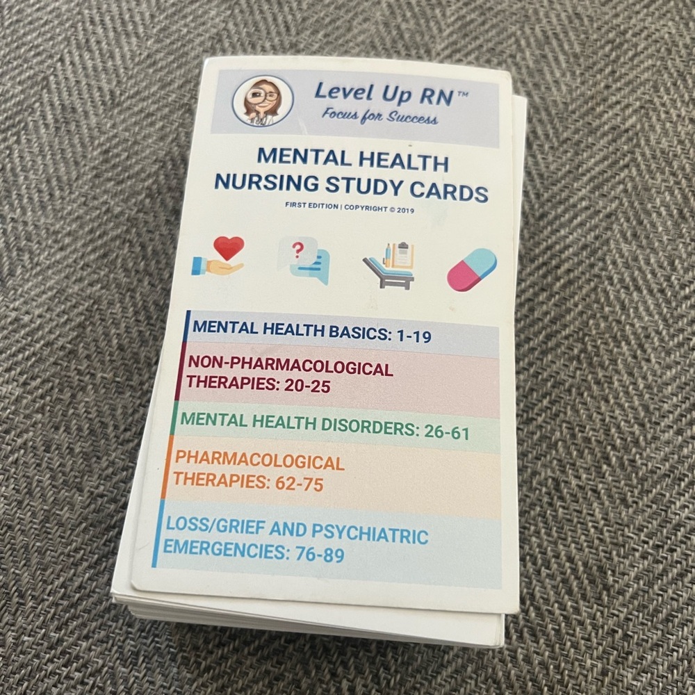 Level Up RN Mental Health Nursing Study Cards